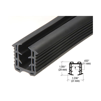 CRL Roll Form Cap Rail Black Rubber Insert for 1/2" (12 mm) Monolithic Glass and 9/16" (12 mm) Laminated Glass