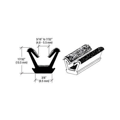 CRL 96" Flexible Flocked Rubber Glass Run Channel for 1963-1966 Valiant and Dart