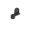 A single black diecast window screen clip shown from an angled perspective.