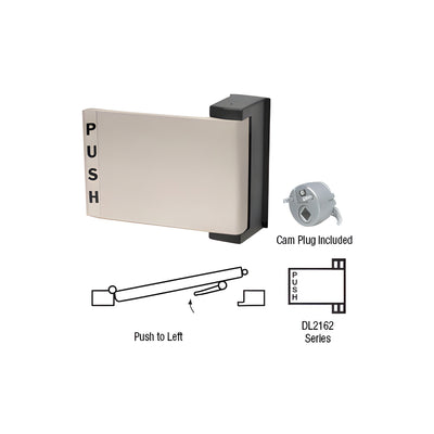 CRL Brushed Nickel Universal Push-Pull Paddle Handle - Push to Left