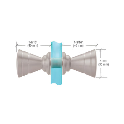 CRL Brushed Nickel Ribbed Bow-Tie Style Back-to-Back Knobs
