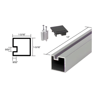 CRL Satin Anodized 12" End Aluminum Counter Post