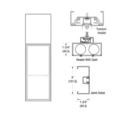 CRL-U.S. Aluminum Clear Anodized 1-3/4" x 4" 400 Series Transom Single Door Frame