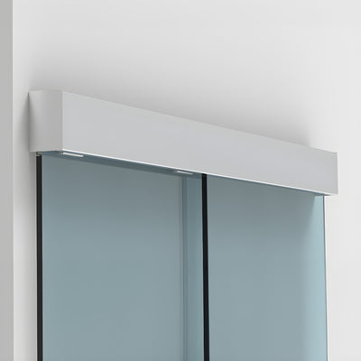 CRL50 Satin Anodized Series Single Sliding Door with Fixed Panel Wall Mount Kit
