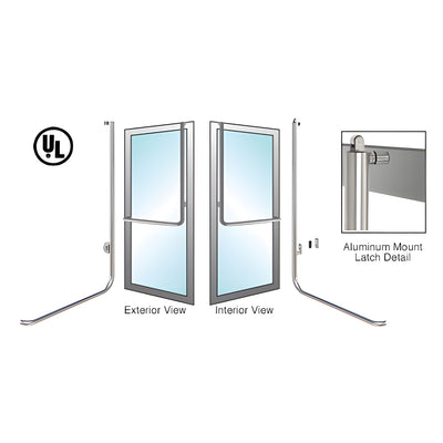 CRL-Blumcraft® Brushed Stainless Left Hand Reverse Aluminum Door Mount Keyed Access "D" Exterior, Top Securing Balanced Door Panic Handle