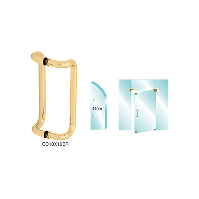CRL Brass 10" Glass Mounted Offset Pull Handle