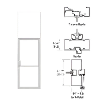 CRL-U.S. Aluminum Custom Sized Clear Anodized Series 450 Tubular Gear Hinge Transom Frame Complete (1FT)