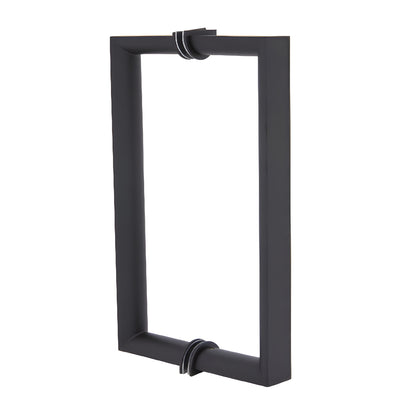CRL 8" Matte Black RM Series Flat Outside Surface/Round Tubing Inside Back-to-Back Pull Handle