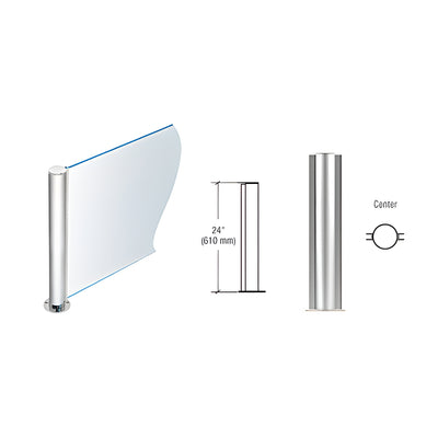 CRL Polished Stainless 24" Round PP08 Elegant Series Counter/Partition Center Post