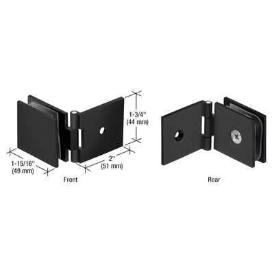 CRL Matte Black Adjustable Square Wall Mount Glass Clamp