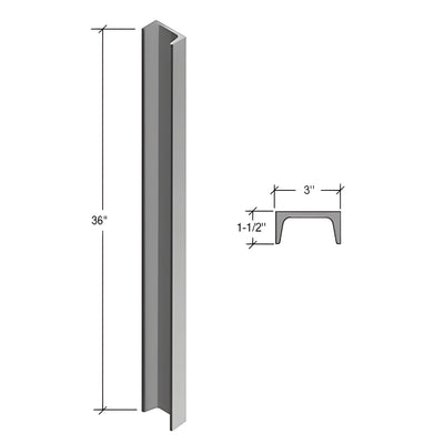 CRL 36" Cielo C-Shape Core Mount Stanchion