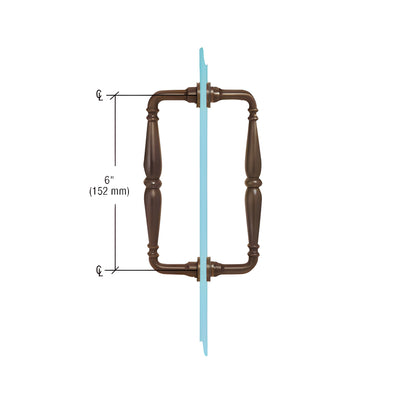 CRL Oil Rubbed Bronze 6" Victorian Style Back-to-Back Pull Handle