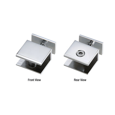 CRL Polished Chrome Thru-Glass Square Cornered Shelf Clamp
