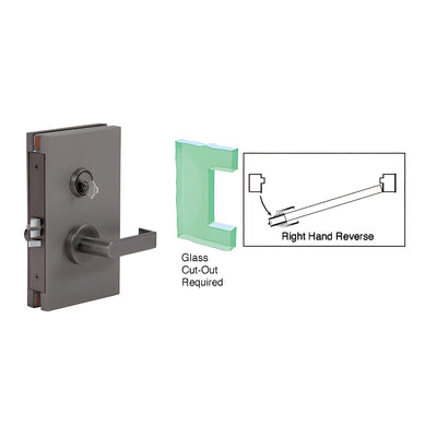 CRL Dark Bronze 6" x 10" RHR Center Lock With Deadlatch in Class Room Function