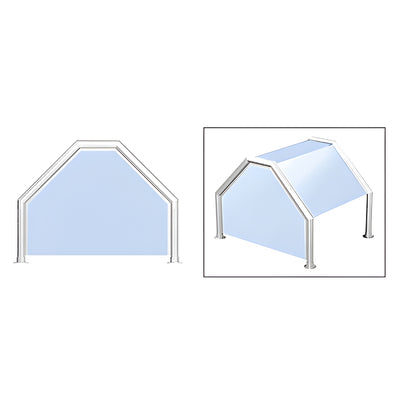 CRL Polished Stainless Elegant 111 Series 1-1/2" Tubing Glass On Top, Slants, and One End or Both Ends Sneeze Guard