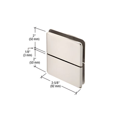 CRL Polished Nickel Prima 02 Series Glass-To-Glass Mount Hinge