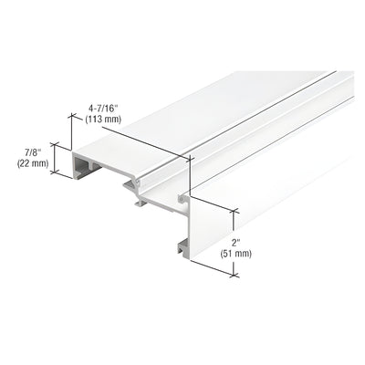 CRL-U.S. Aluminum White KYNAR® Paint Inside Glaze Horizontal Mullion - 24'-2"