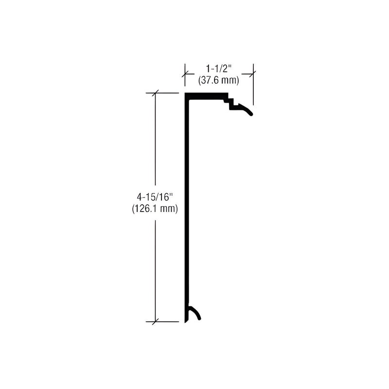 A technical line drawing showing the profile dimensions of a 5-inch structural silicone split mullion male half component.