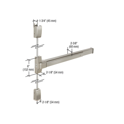 CRL Satin Stainless DL750SV Surface Vertical Rod Panic Exit Device