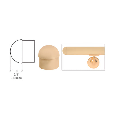 CRL Satin Brass Dome End Cap for 1-1/2" Tubing