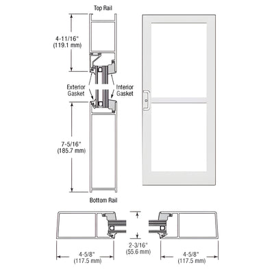 CRL-U.S. Aluminum IG600 StormFront Single Door w/Panic/Surface Closer