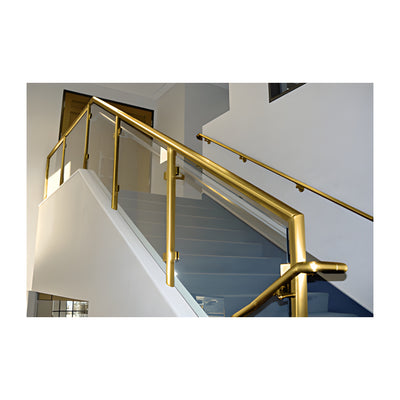 CRL Polished Brass 2" Fabricated Post Railing System for Use with Glass Infill Panels