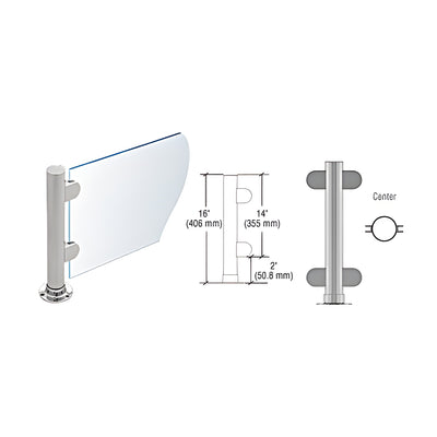 CRL Brushed Stainless 16" Round PP06 Elegant Series Counter/Partition Center Post With Air Space