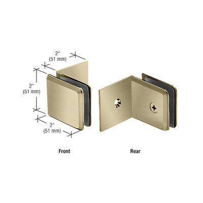 CRL Brushed Bronze Fixed Panel Beveled Clamp With Large Leg