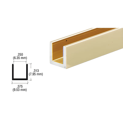 CRL Brite Gold Anodized 1/4" Aluminum U-Channel