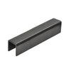 A section of matte black 11 gauge aluminum cap rail designed for 3/4 inch glass.