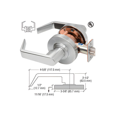 CRL Brushed Nickel Passage Standard Grade 2 Lever Lockset