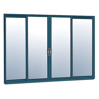 CRL-U.S. Aluminum OXXO Sliding Door Thermally Broken Fin Frame Unglazed With Screen Custom Painted