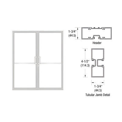 CRL-U.S. Aluminum White KYNAR® Paint Custom Sized Series 450 Tubular Gear Hinge Up and Over Frame Complete (2F)