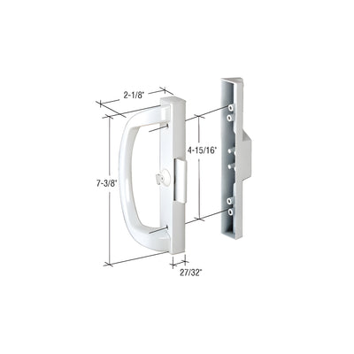CRL White Diecast Handle Set 4-15/16" Hole Centers