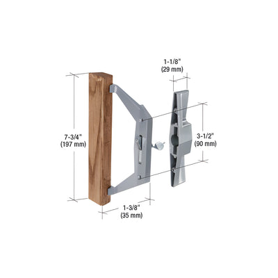 CRL Wood/Aluminum Internal Lock Sliding Glass Door Handle Set with 3-1/2" Screw Holes for Burval and Trimview Doors