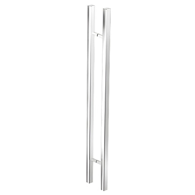 CRL Polished Stainless Glass Mounted Square Ladder Style Pull Handle with Square Mounting Posts - 60"