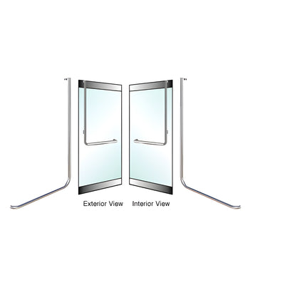 CRL-Blumcraft® Brushed Stainless Right Hand Swing In Rail Mount "D" Exterior Top Securing Dummy Handle