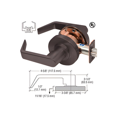 CRL Oil Rubbed Bronze Passage Standard Grade 2 Lever Lockset