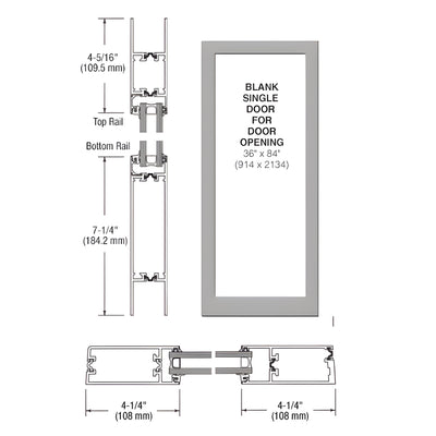 Medium Stile Bronze, Thermal Door, Left Hand, Blank