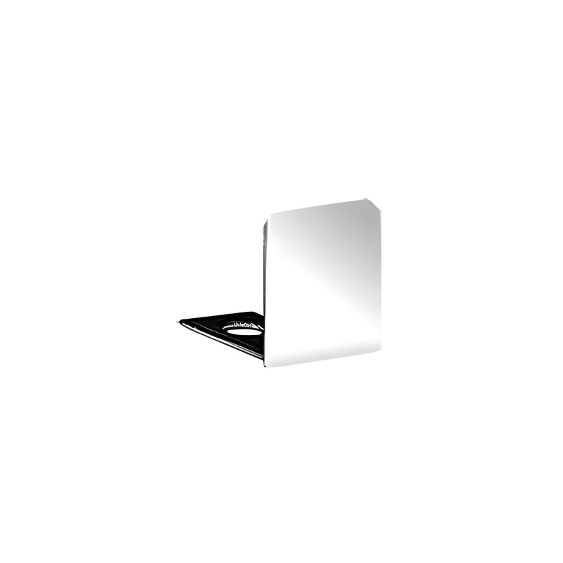 A polished chrome brass end cap designed for 3/8 inch deep U-channel glazing.
