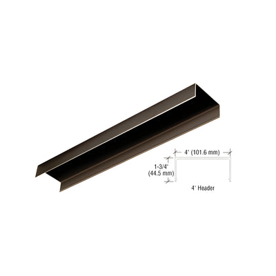 CRL Black Bronze Anodized 4" Header Channel - 240"