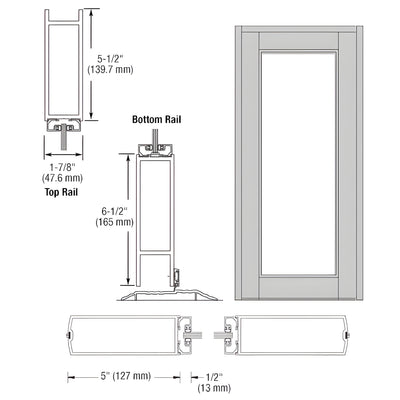 CRL-U.S. Aluminum Bronze Black Anodized Blank Single Series 850 Durafront Wide Stile Center Hung Entrance Door- No Prep