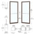 CRL-U.S. Aluminum Class I Bronze Black Anodized Custom Size Pair Series 250 Narrow Stile Butt Hinge Showroom Doors for Surface Mount Door Closers