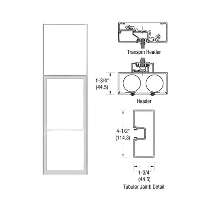 CRL-U.S. Aluminum Custom Sized Clear Anodized Series 450 Tubular Center Hung Transom Frame Complete (1FT)