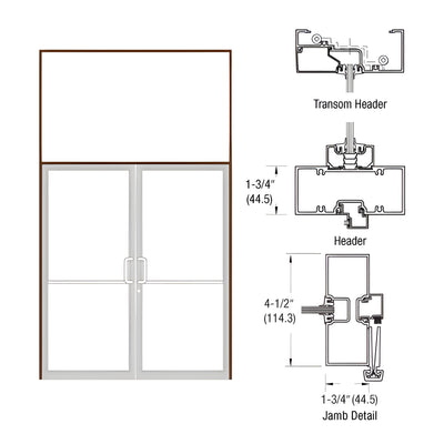 CRL-U.S. Aluminum Custom Sized Bronze Black Anodized Series 450 Tubular Gear Hinge Transom Frame Complete (2FT)