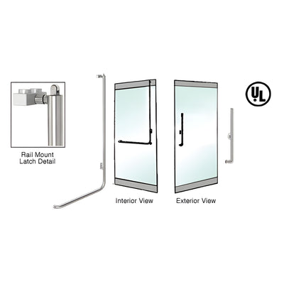 CRL-Blumcraft® Brushed Stainless Right Hand Reverse Rail Mount Keyed Access 'H' Exterior, Top Securing Panic Handle