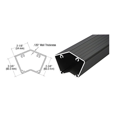 CRL Matte Black 200, 300, 350, and 400 Series 36" 135 Degree Fascia Mount Post Only