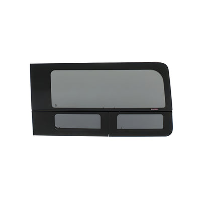 CRL 2015+ OEM Design 'All-Glass' Look Ford Transit Passenger's Side Sliding Door Window for 130" or 148" Standard Body and 148" Extended Length Body Medium and High Top Vans