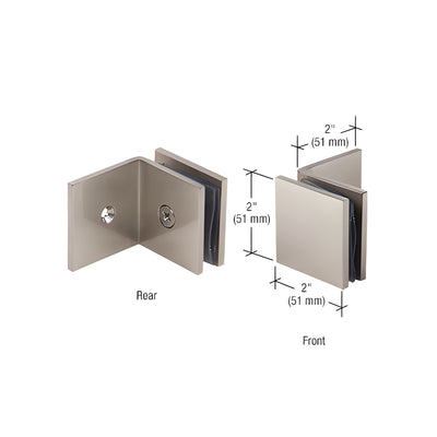 CRL Brushed Nickel Fixed Panel Square Clamp With Large Leg