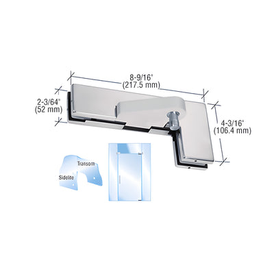 CRL Brushed Stainless Left Offset Sidelite Mounted Transom Patch Fitting